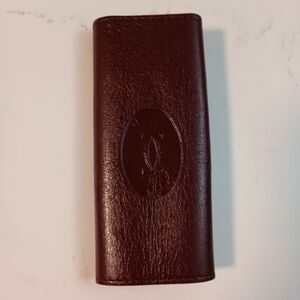 Authentic, Cartier, Rare, Burgundy Leather 4 Hooks Key Case